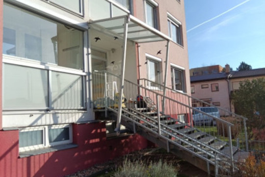 Původní stav částečného zastřešení z bočního pohledu